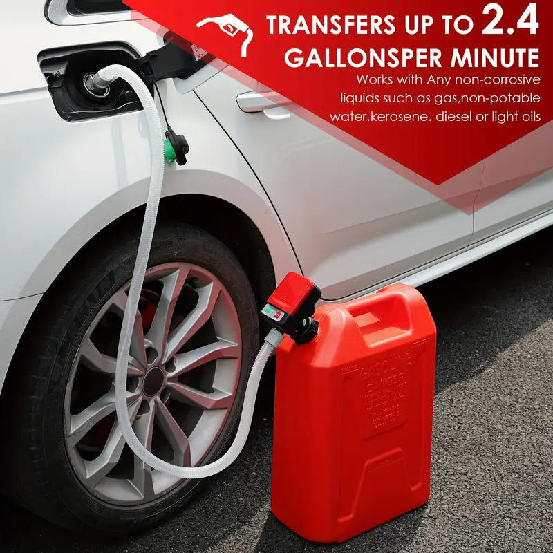 Portable Battery-Powered Fuel Pump Nozzle Series - Red