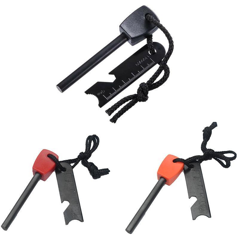 Magnesium Fire Starter Rod & Multi-Tool Scraper | Camping Survival Gear