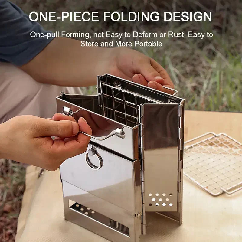 Stainless Steel Portable Camping Stove for Survival Cooking