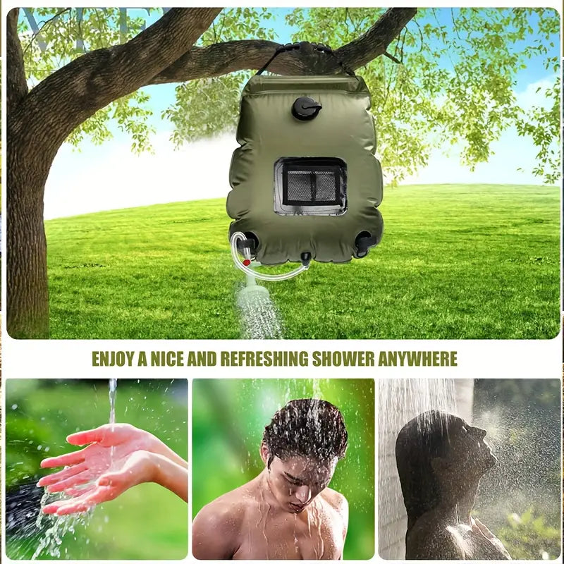 20L Solar Heated Camping Shower Bag - Portable Outdoor Bathing Solution