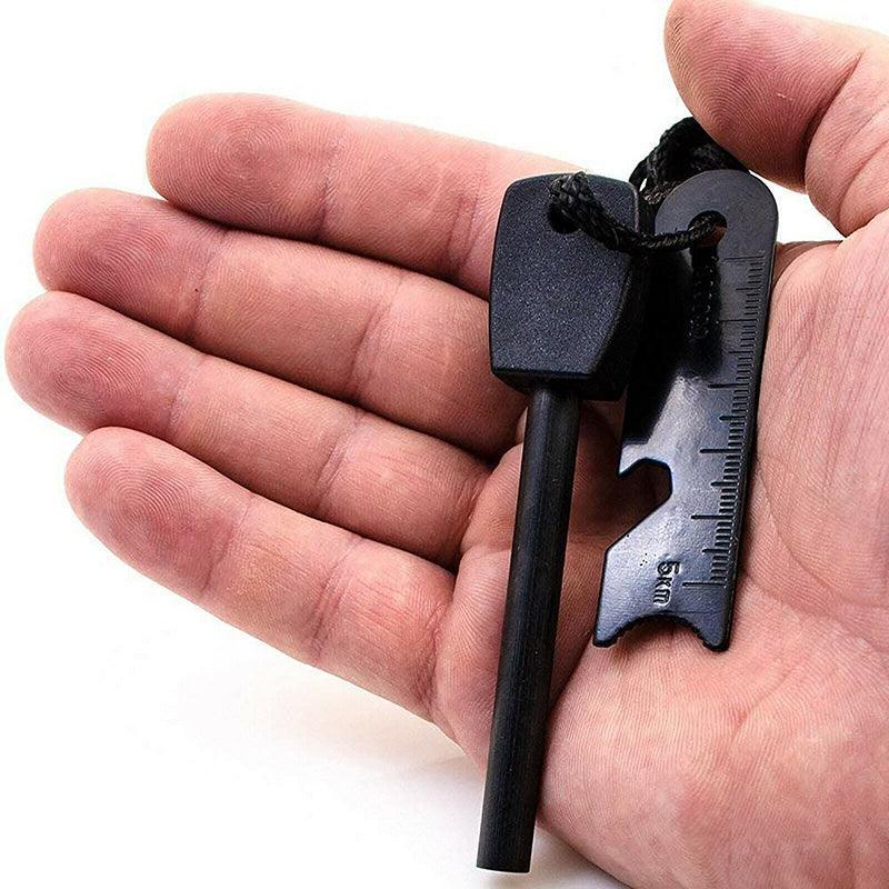 Magnesium Fire Starter Rod & Multi-Tool Scraper | Camping Survival Gear