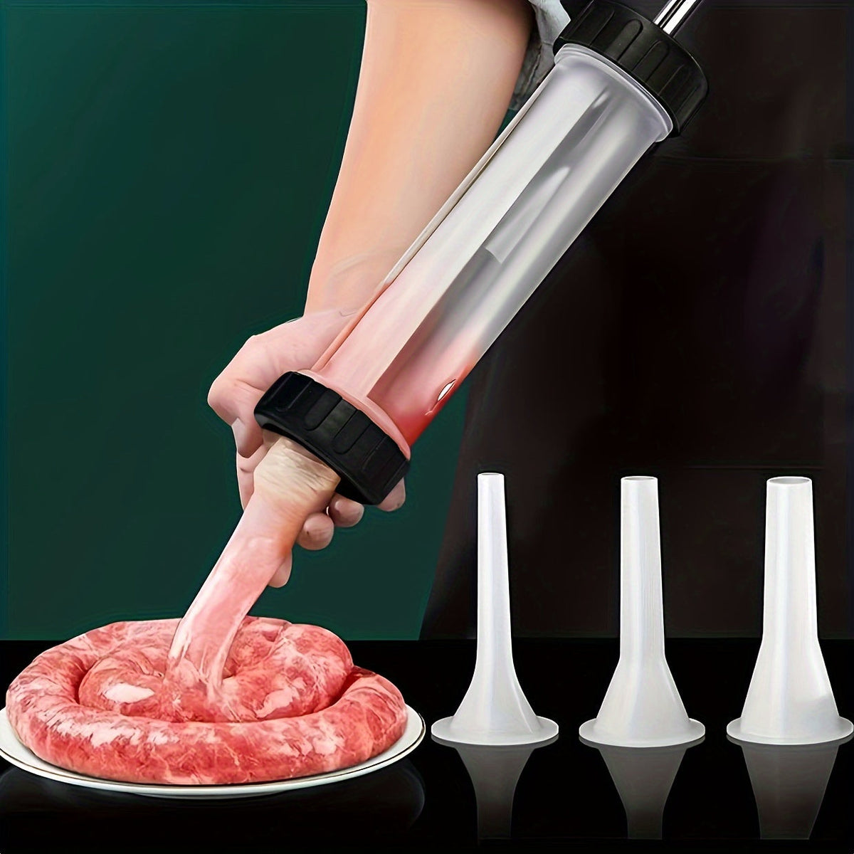 Manual Sausage Maker Kit Handheld Salami Filler