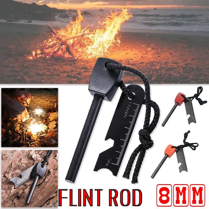 Magnesium Fire Starter Rod & Multi-Tool Scraper | Camping Survival Gear