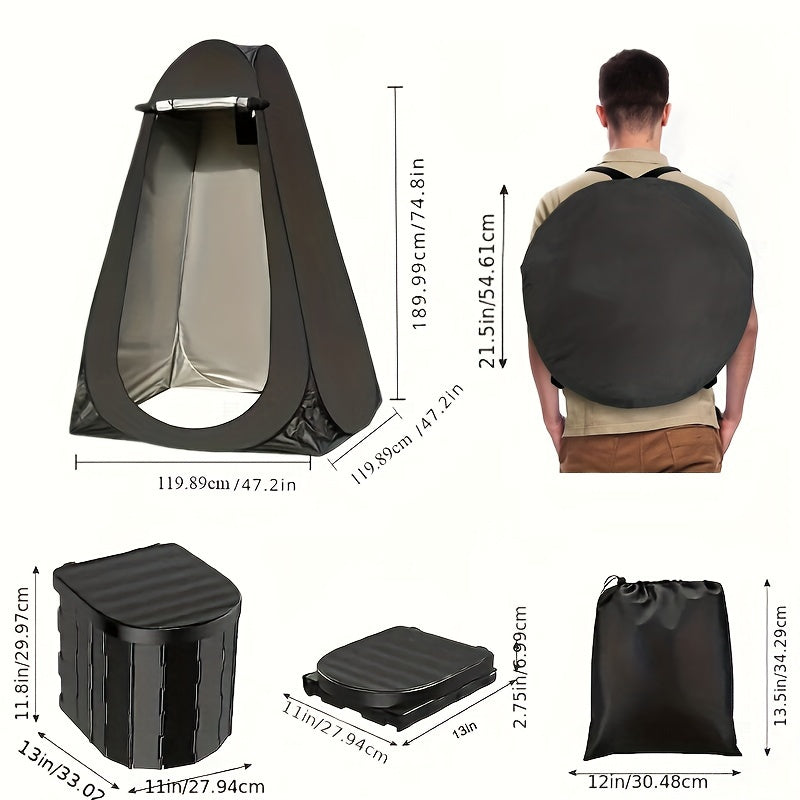 Portable Outdoor Toilet Kit with Privacy Tent