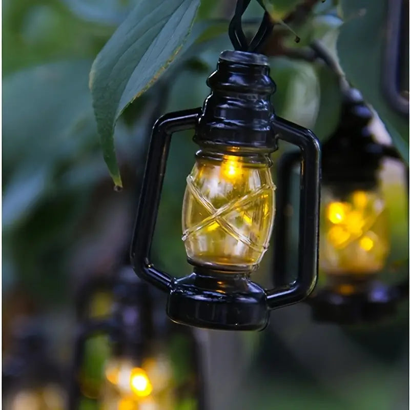 Solar Retro Oil String Lamp - 1 Pack, 8 Functions, Waterproof Outdoor