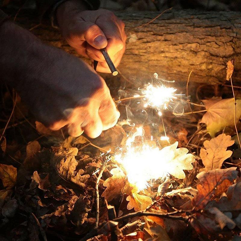 Magnesium Fire Starter Rod & Multi-Tool Scraper | Camping Survival Gear