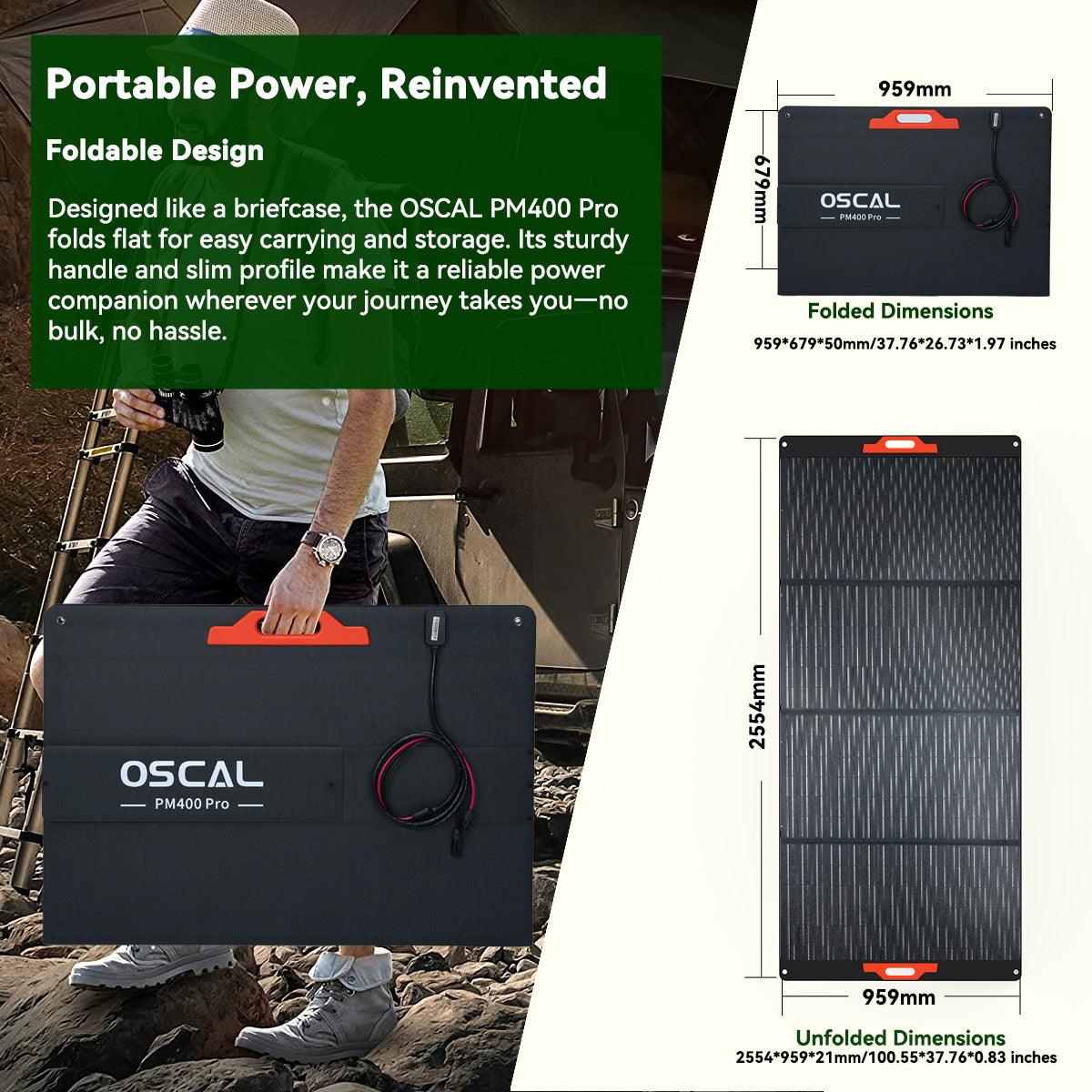 OSCAL PM400 Plus 400W Foldable Solar Panel for PowerMax 6000, 3600 & 2400