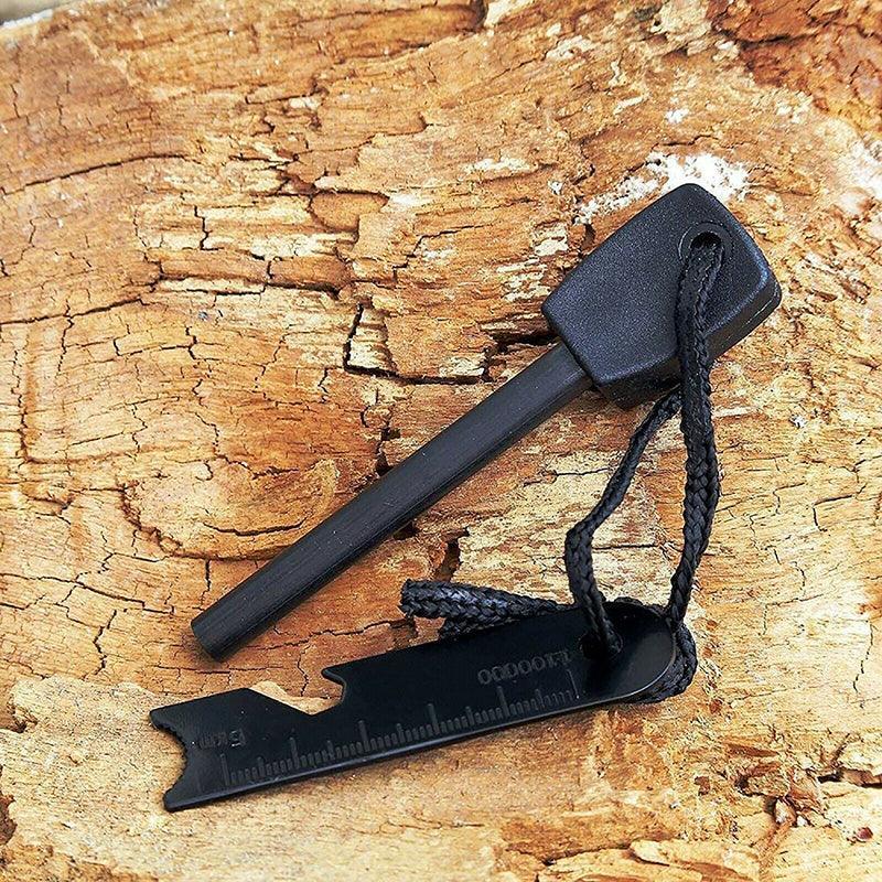 Magnesium Fire Starter Rod & Multi-Tool Scraper | Camping Survival Gear