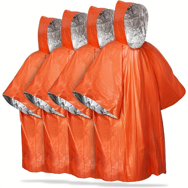 4-Pack Emergency Waterproof Rain Ponchos with Hood