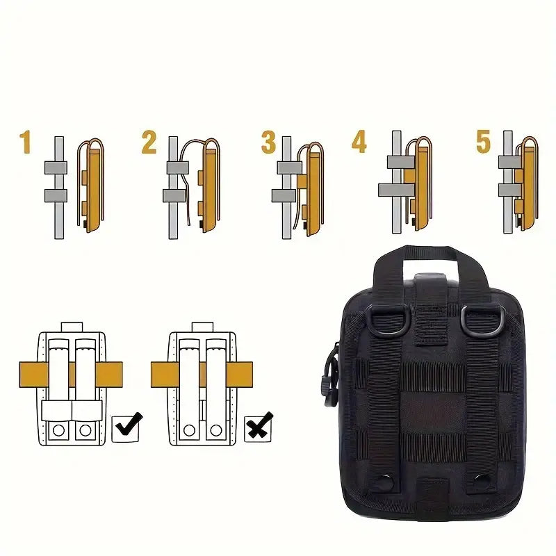 151-Piece Portable First Aid Kit | Black Emergency Travel Kit