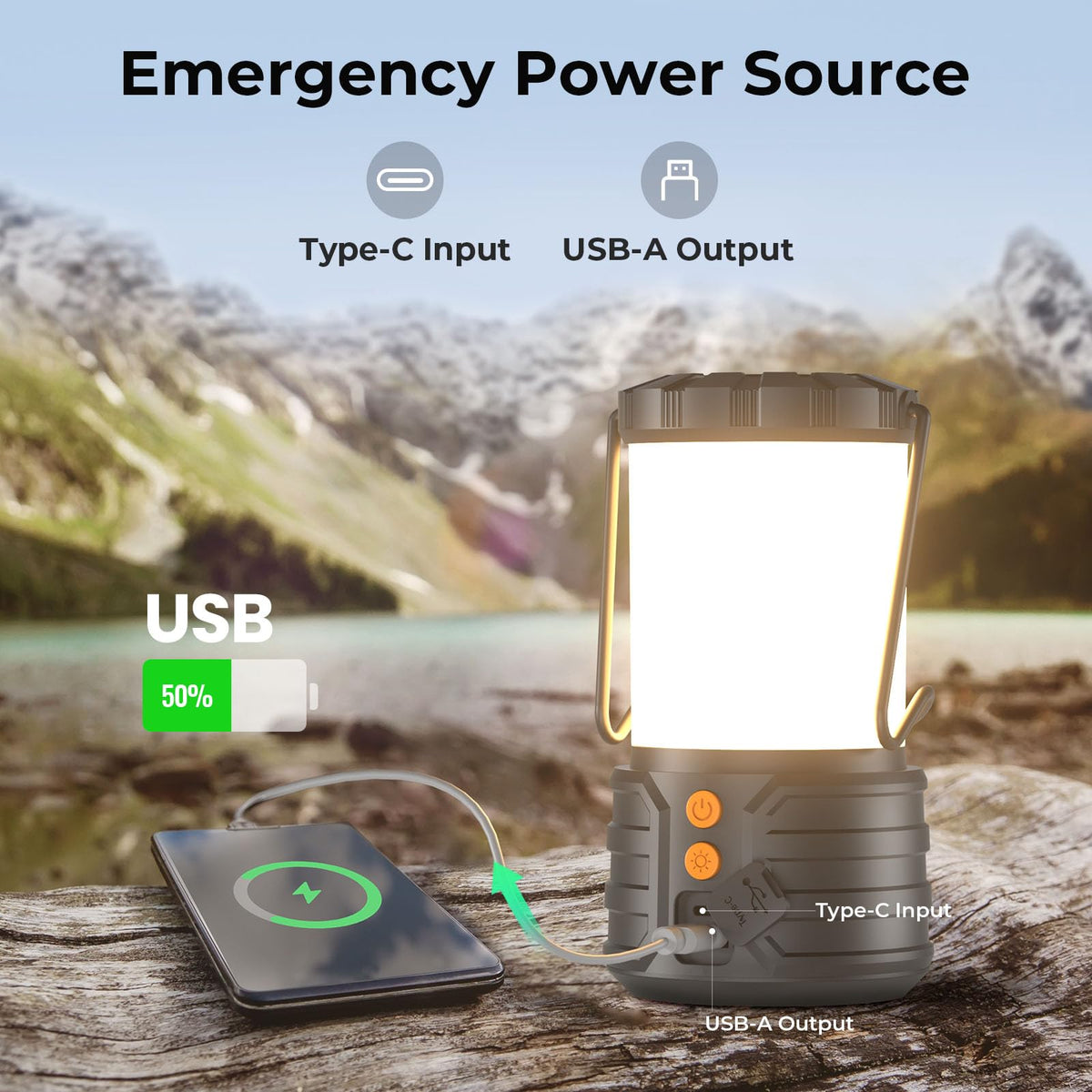 PopoIron Rechargeable Camping Lanterns — 2-Pack