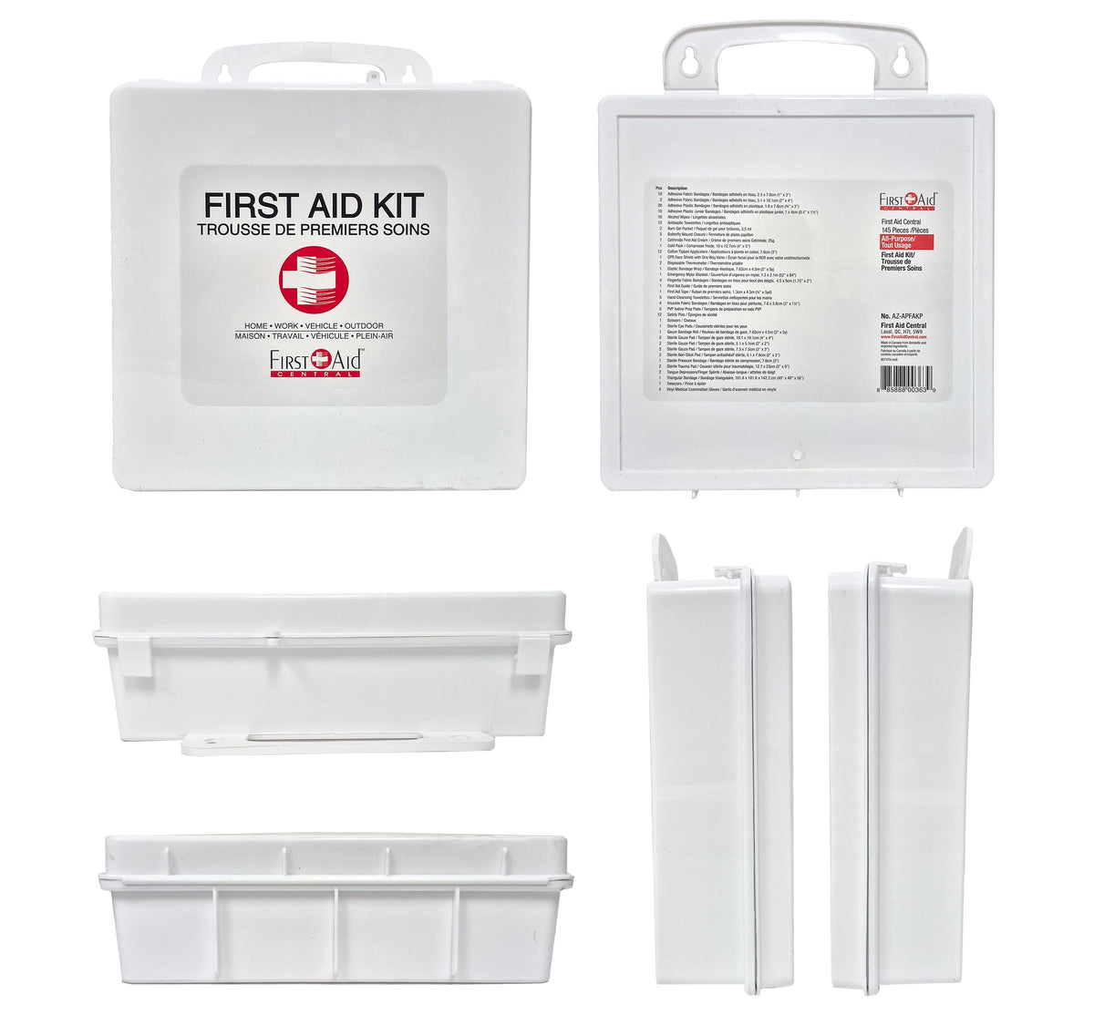First Aid Central AZ-APFAKP All-Purpose Emergency First Aid Kit For Home, Work, and Travel, 145 Pieces 🍁 All In One Marketplace Canada