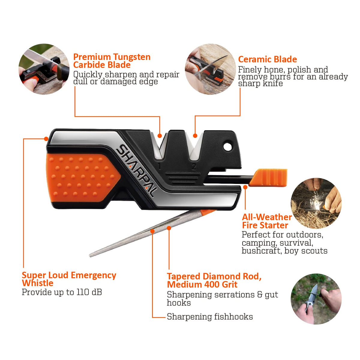 SHARPAL 101N 6-in-1 Sharpener & Survival Tool