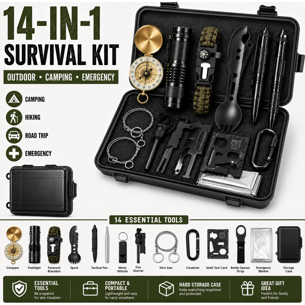 14-in-1 Camping Survival Kit