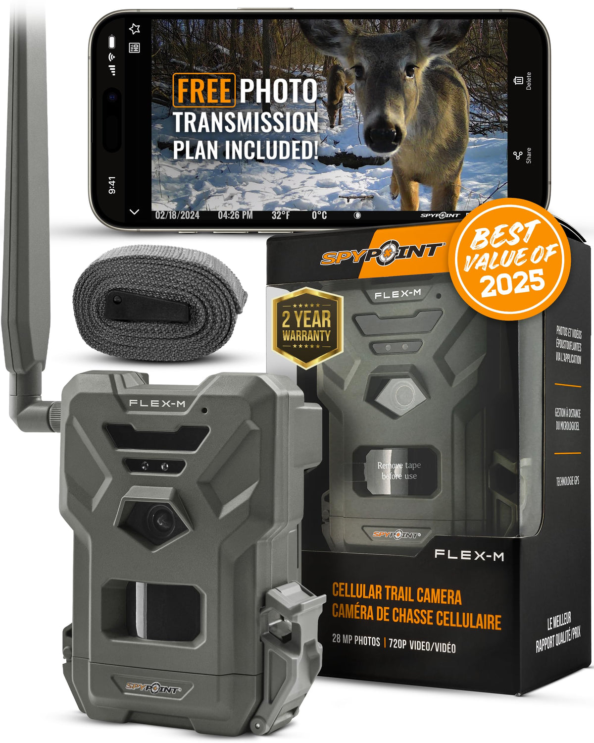 SPYPOINT FLEX-M Cellular Trail Camera | No Wi-Fi