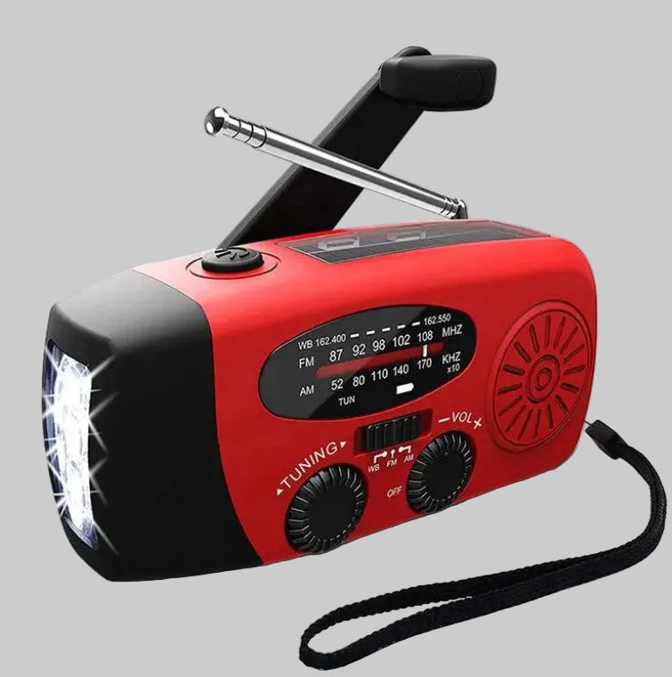 Emergency Crank Flashlight and Radio Power Bank Combo