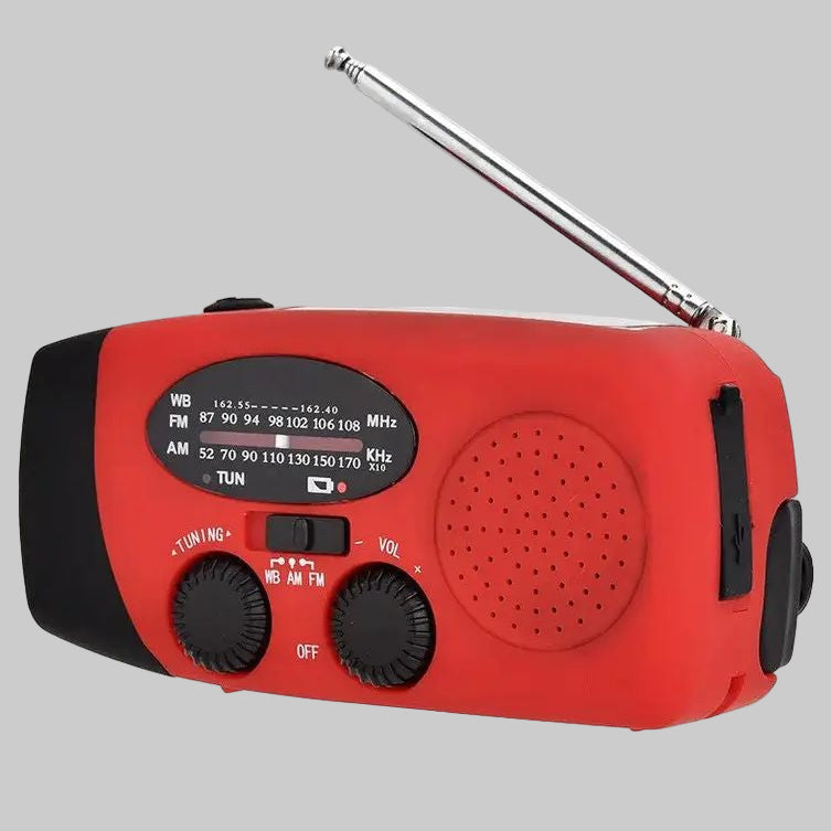 Emergency Crank Flashlight and Radio Power Bank Combo