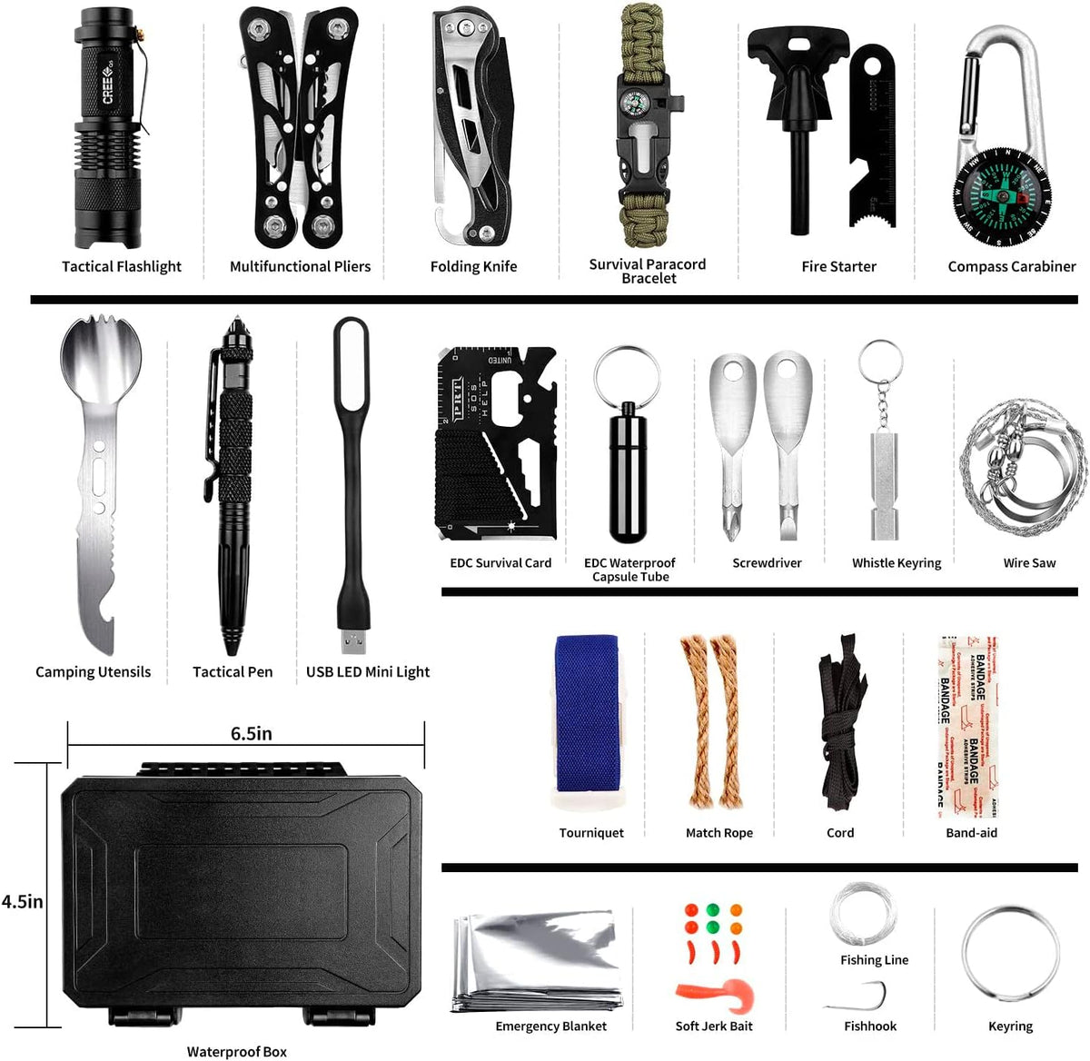 VOTAGOO® Emergency Survival Gear Kits 60 in 1