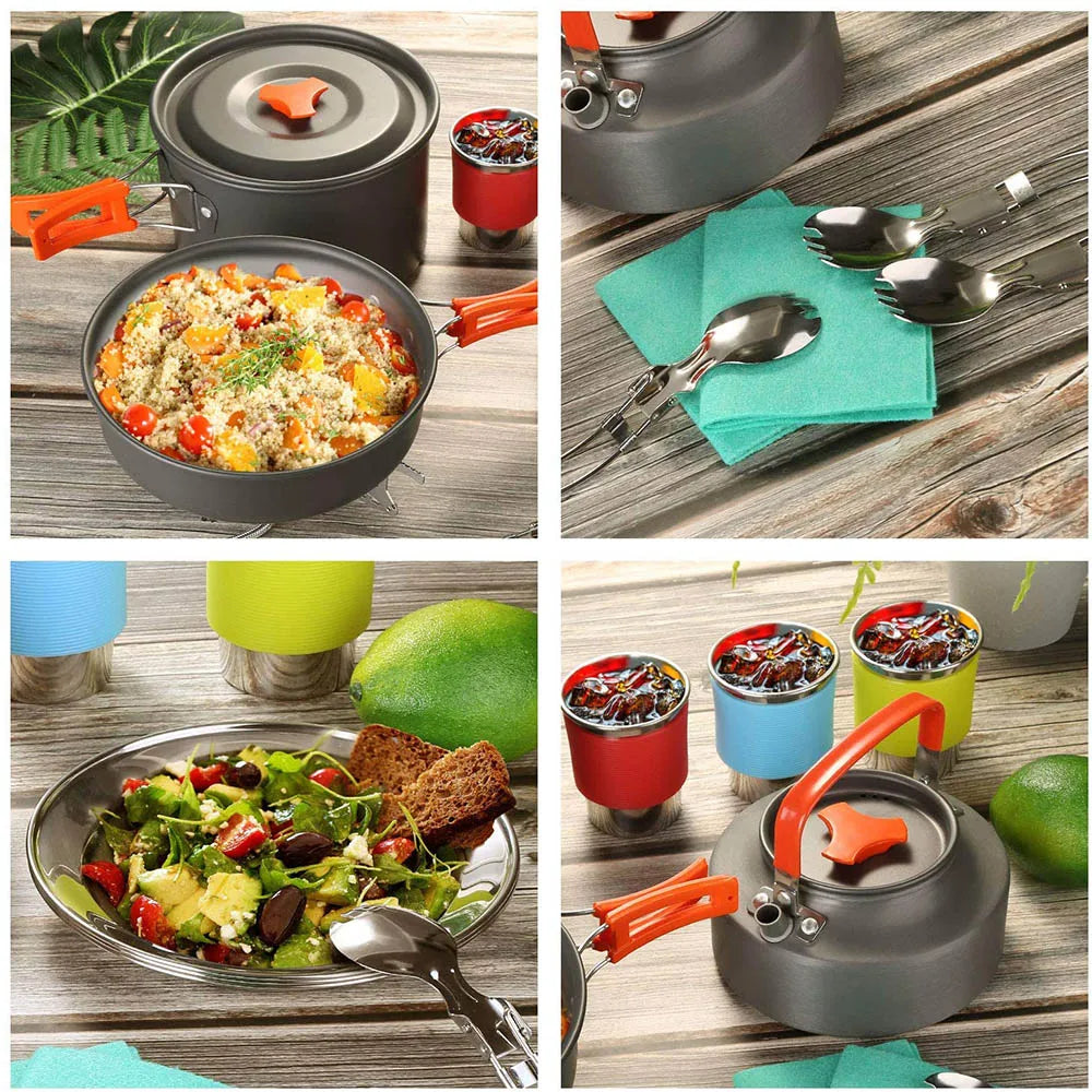 Camping Cookware Kit Orange
