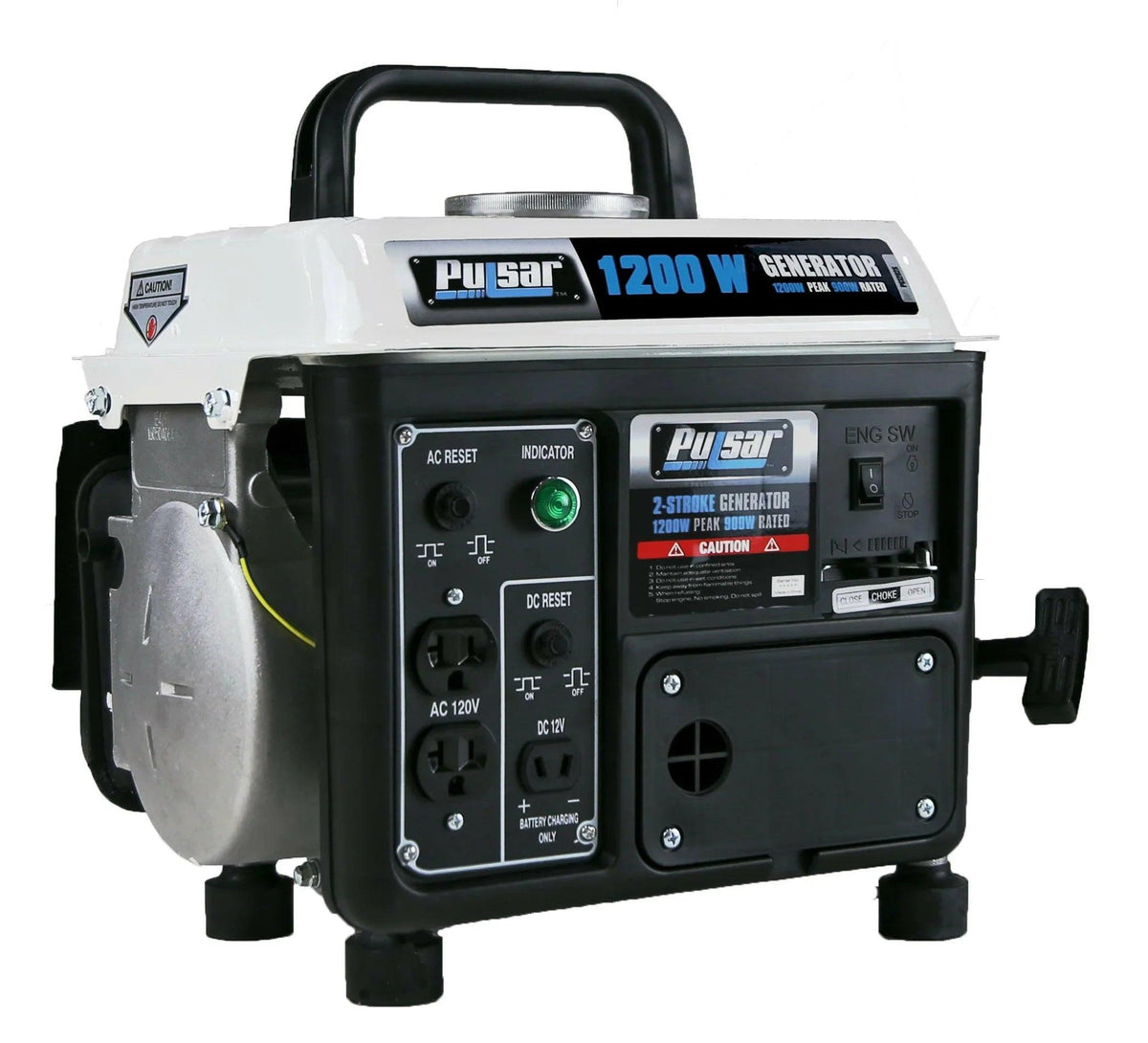 1200W Portable Gasoline 2-Stroke Generator with 900W Running Power & 12V DC Output