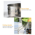 Outdoor Stainless-Steel Camping Cookware Set - Silver