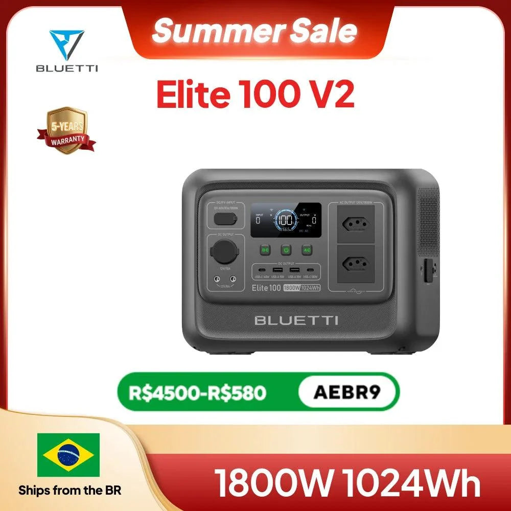 BLUETTI Elite 100 V2 Portable Power Station | 1,024Wh, 1,800W