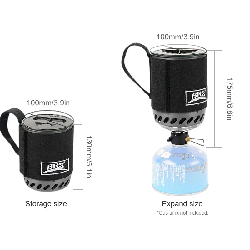 Boiler Camping Stove Kit Heat Pot And Burner System Black