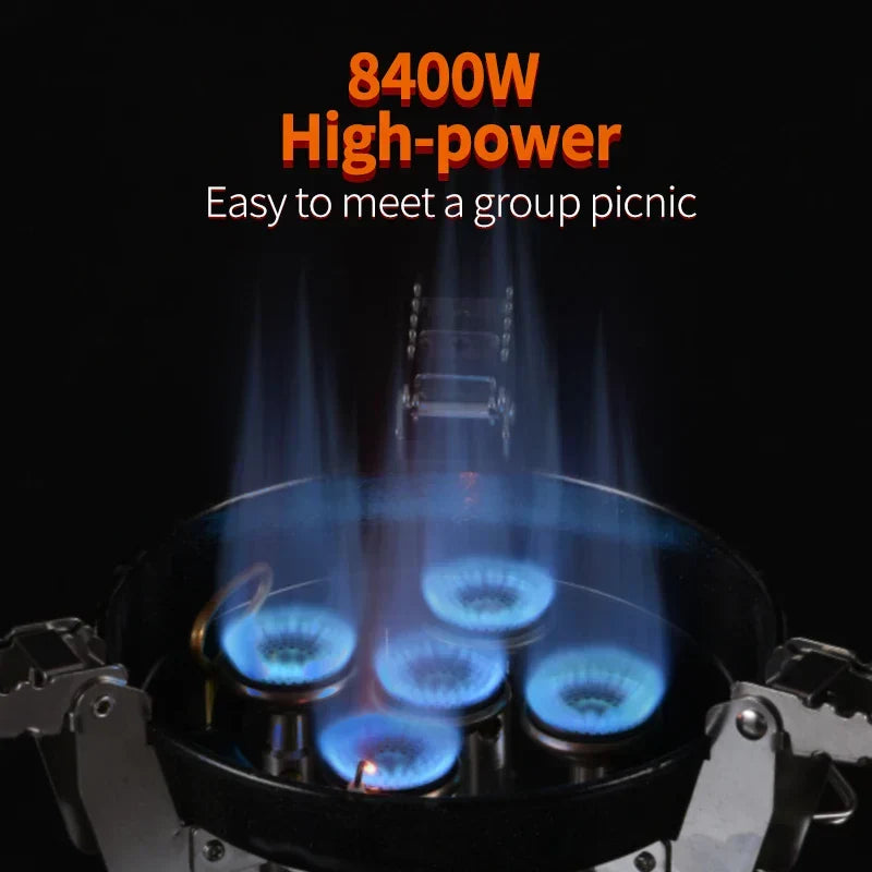 8400W Foldable Gas Camping Stove Silver