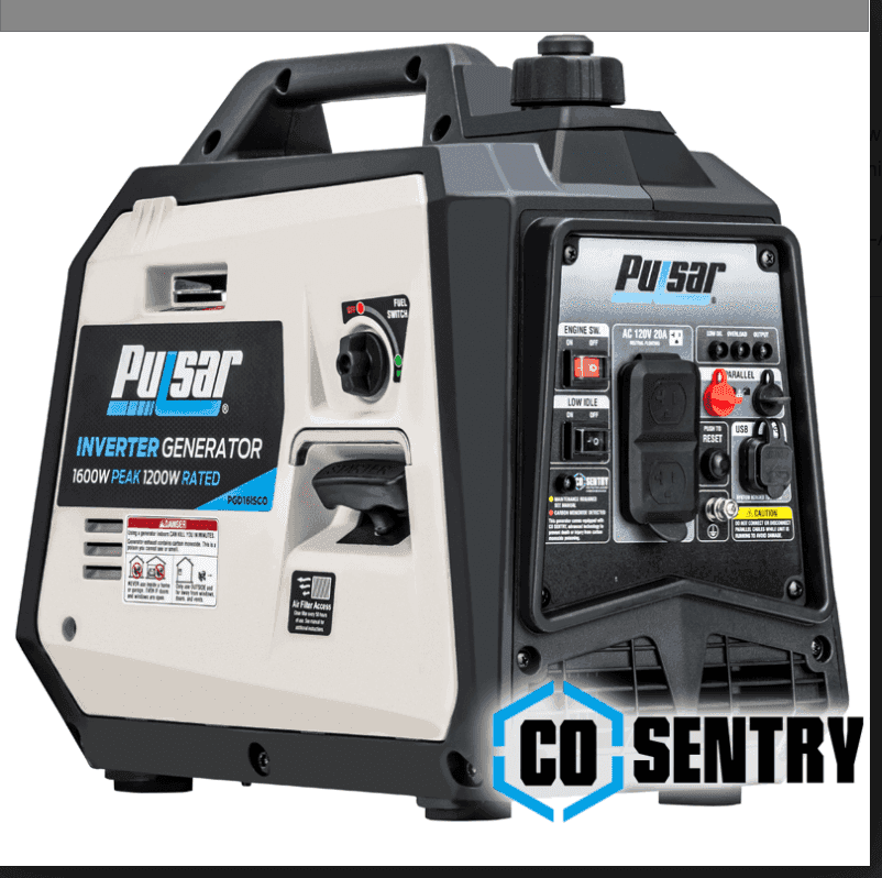 Pulsar 1600W Ultra-Light Portable Gas Inverter Generator with CO Sensor