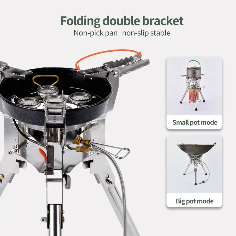 8400W Foldable Gas Camping Stove Silver