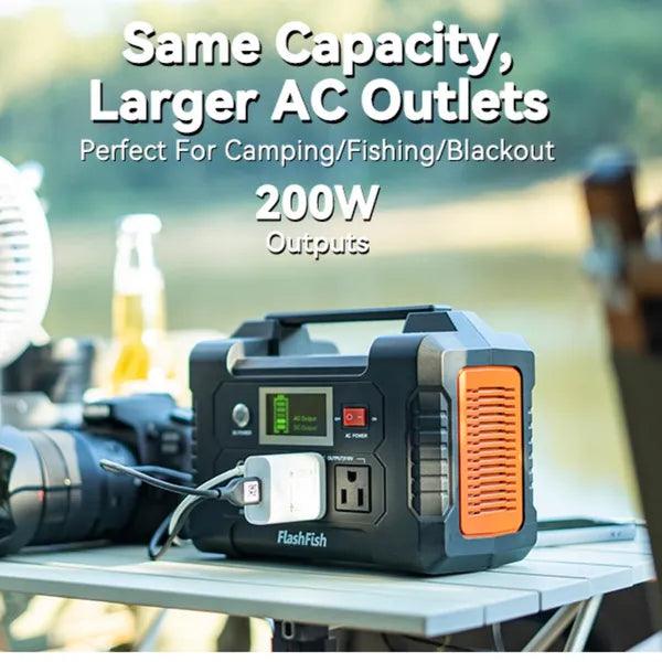 FlashFish 200W Portable Power Station | 110V AC & USB Charging