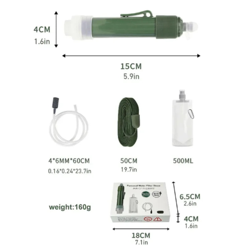 NNEOBA Outdoor Mini Filter Straw Set for Camping Survival